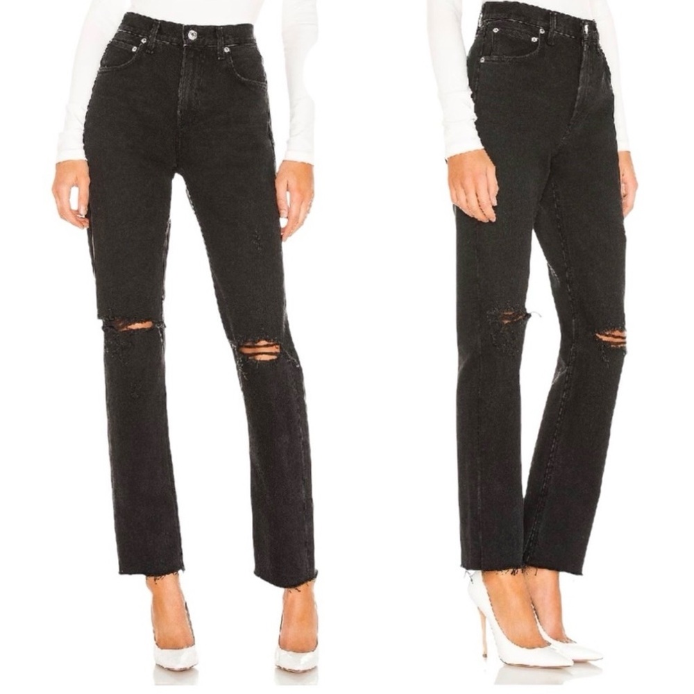 AGOLDE Jeans Cherie High Rise Straight Black Size 24